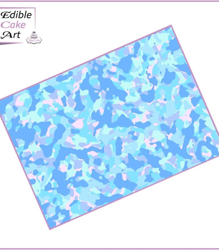 Blue & Pink Camo Icing Sheet Cake Wrap