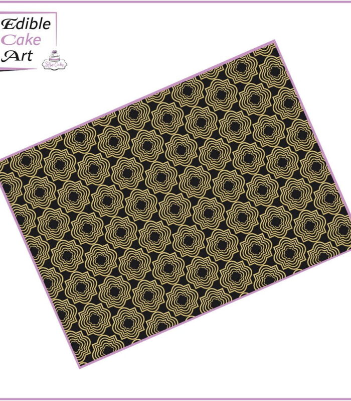 Geometric Flower Icing Sheet Cake Wrap
