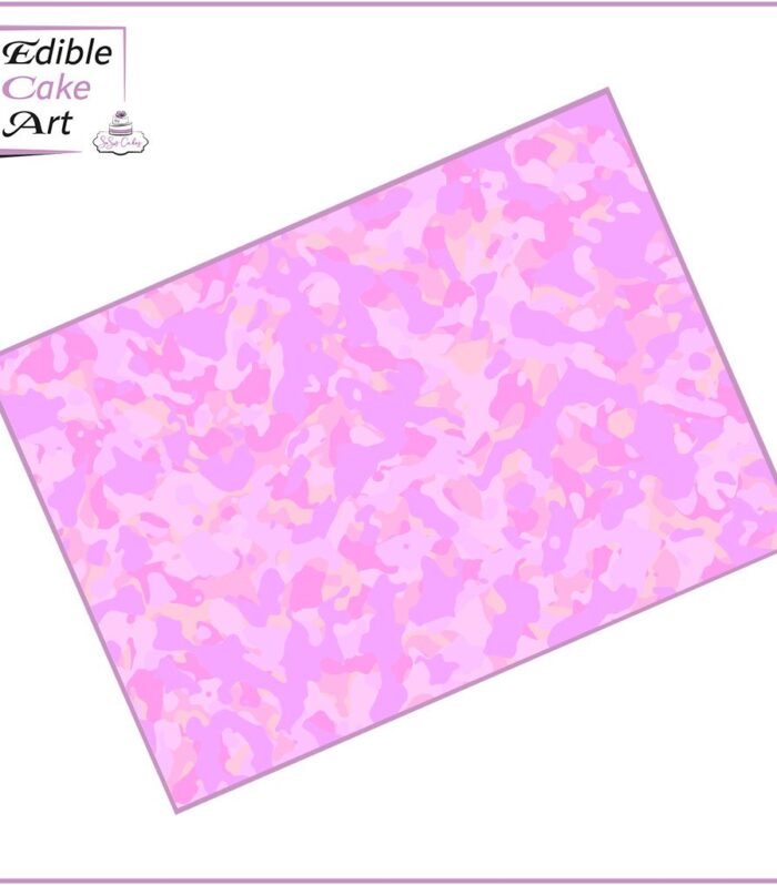 Pastel Pink Camo Icing Sheet Cake Wrap
