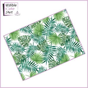 Tropical Leaf Icing Sheet Cake Wrap