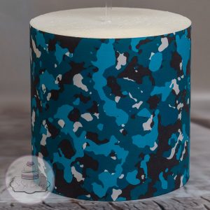 Blue & Black Camouflage Cake Wrap / Edible Icing Sheet Close Up