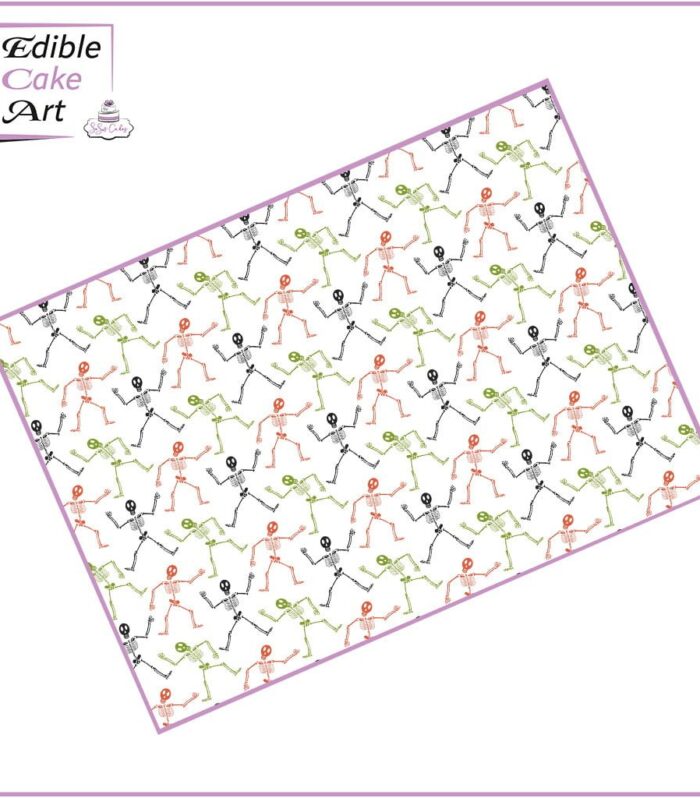 Colourful skeleton Icing Sheet Cake Wrap