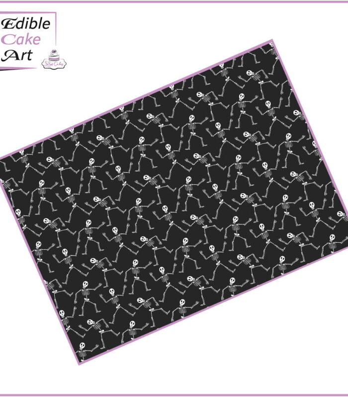 Dancing skeleton Icing Sheet Cake Wrap