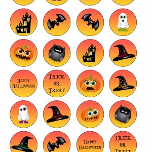 Halloween Cupcake Toppers 24 x1.5