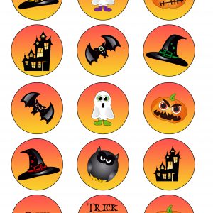 Halloween Cupcake Toppers 15x2