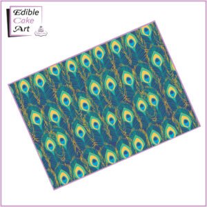 Peacock feathers pattern edible print