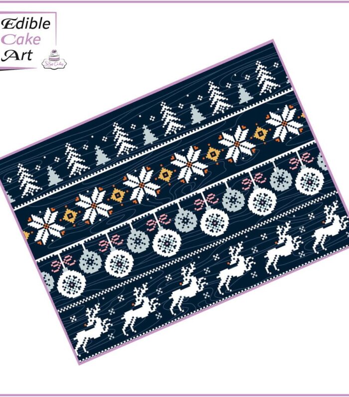 Blue Christmas Jumper Icing Sheet Cake Wrap