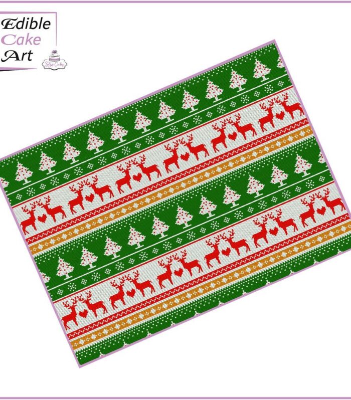 Green Christmas Jumper Icing Sheet Cake Wrap