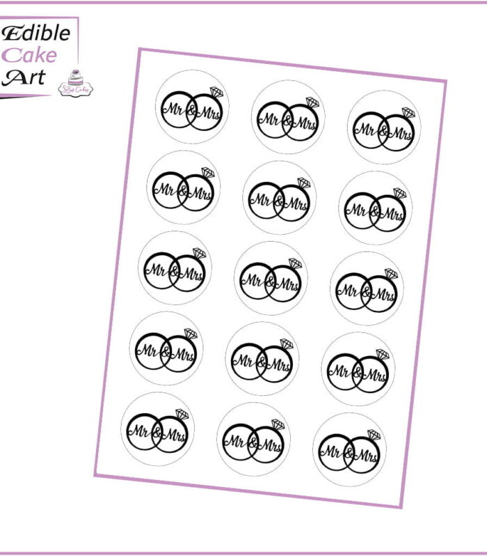 Mr & Mrs Cupcake Toppers