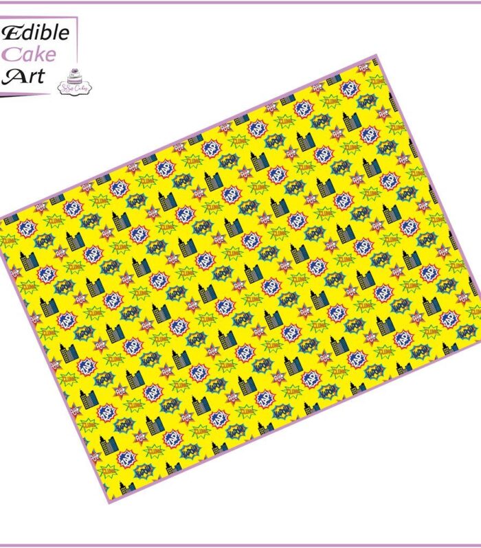 Comic City Yellow Icing Sheet Cake Wrap