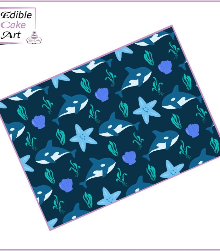 Whales & starfish cake wrap