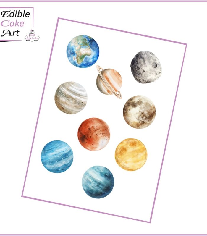 Planet Pre-cut Cake Charm Set