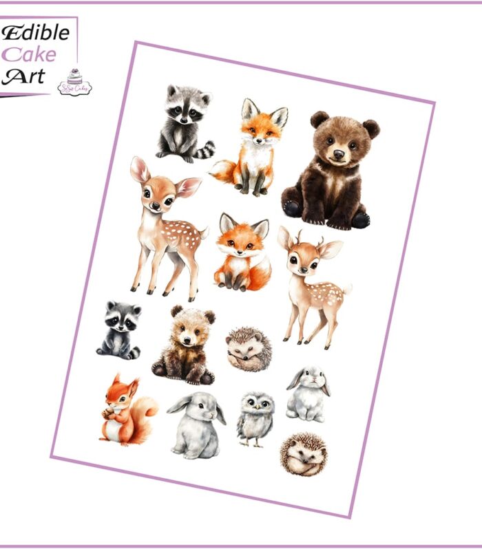 Woodland Animal Pre-cut Cake Charm Set