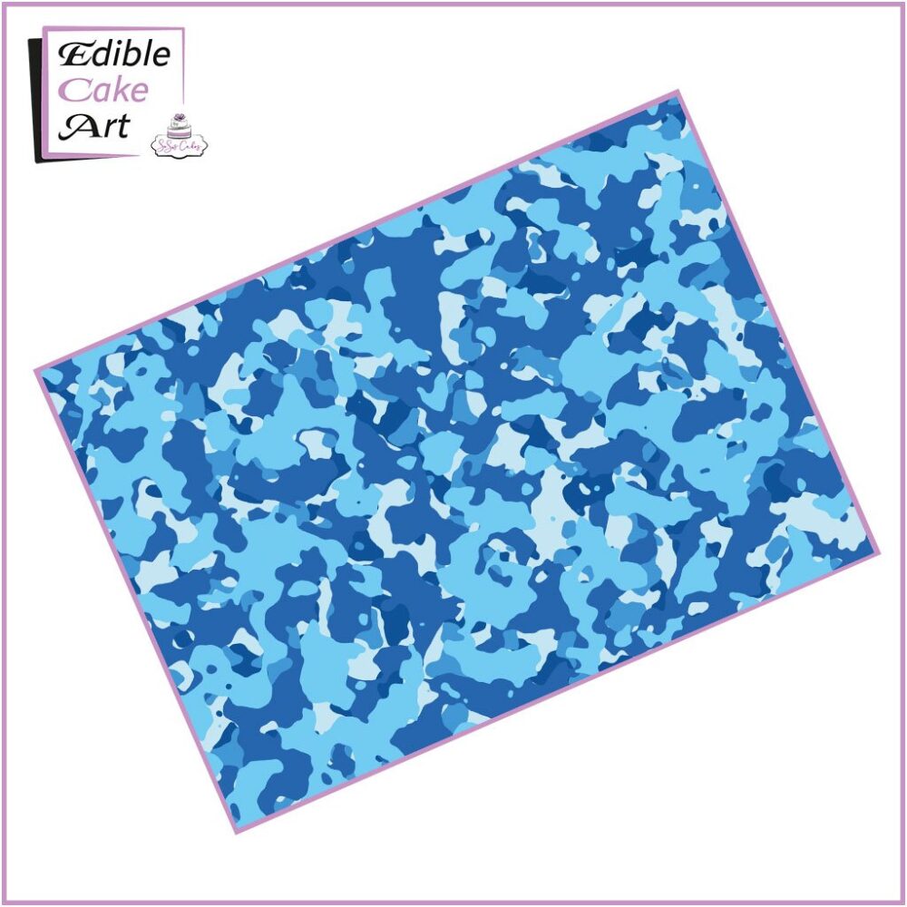 Blue Camo Icing Sheet Cake Wrap