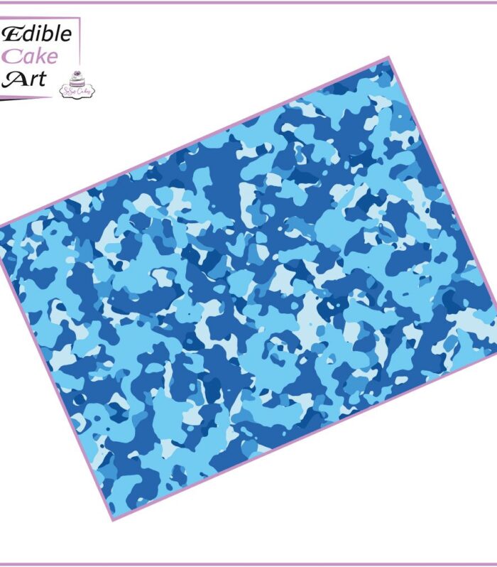 Blue Camo Icing Sheet Cake Wrap