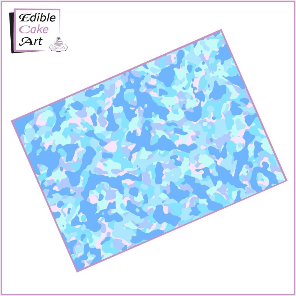 Blue & Pink Camo Icing Sheet Cake Wrap