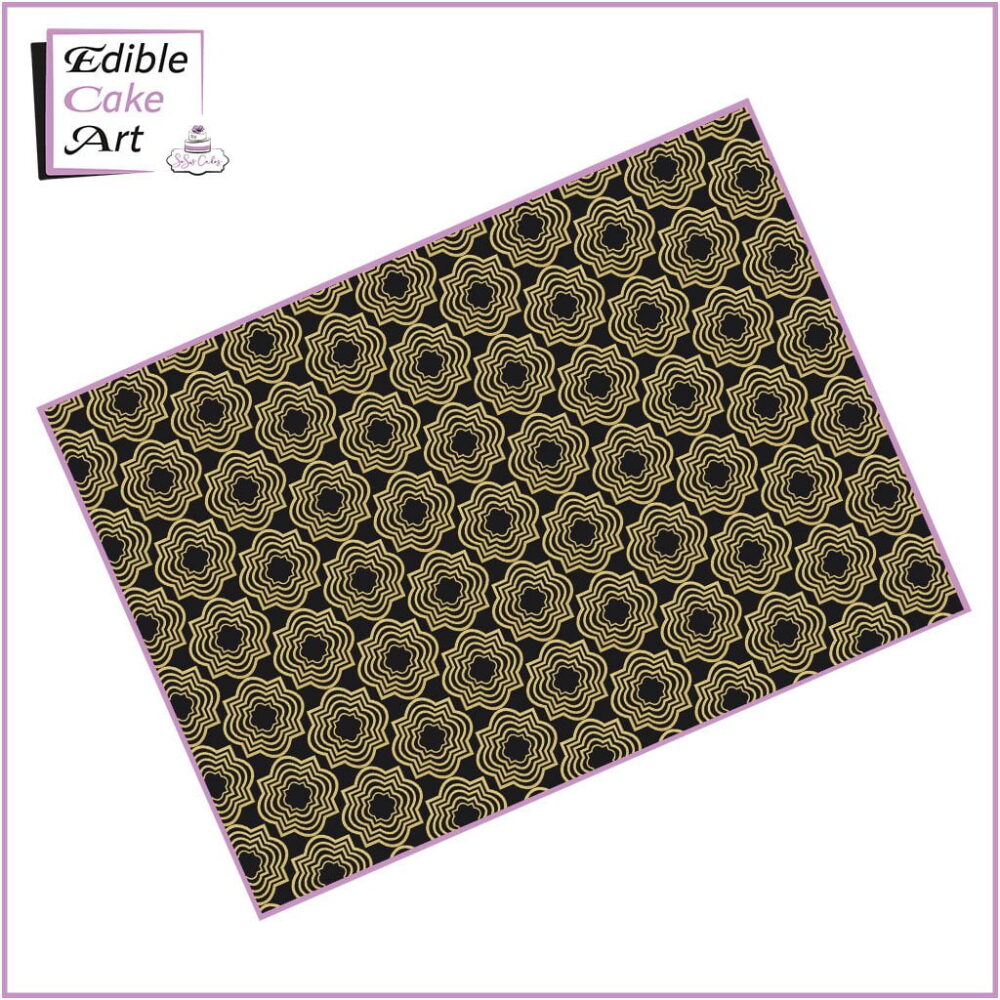 Geometric Flower Icing Sheet Cake Wrap