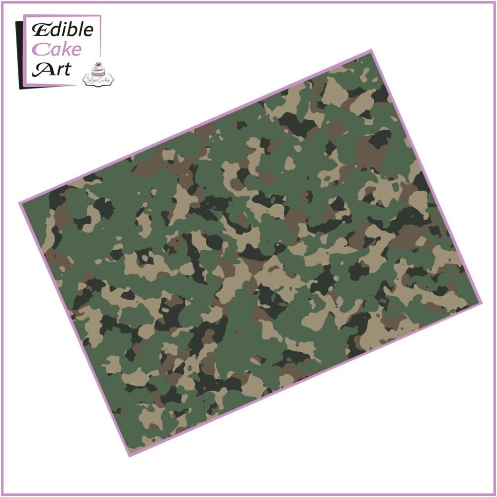 Green Camo Icing Sheet Cake Wrap