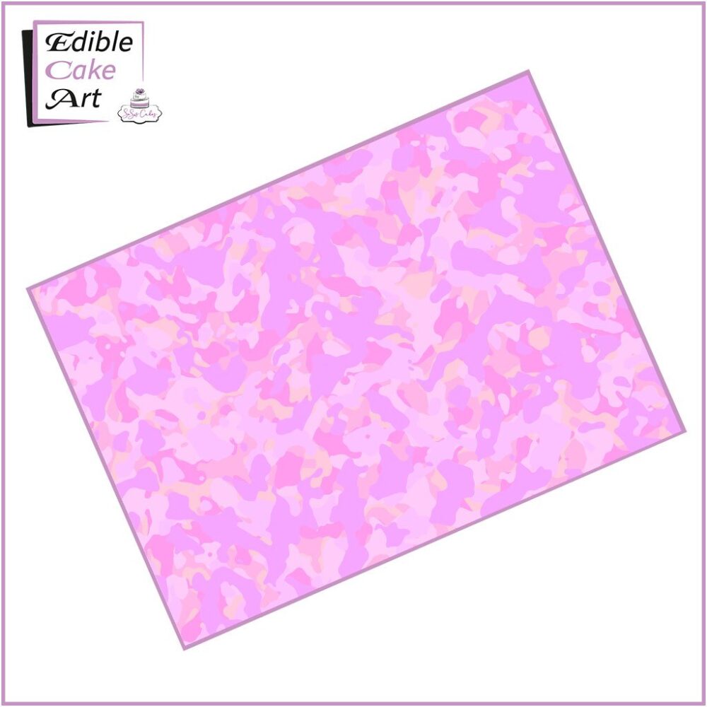 Pastel Pink Camo Icing Sheet Cake Wrap