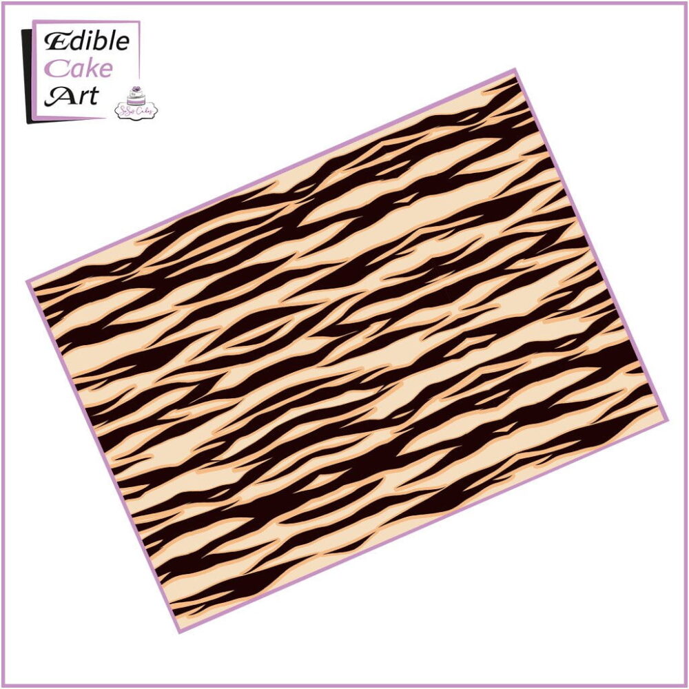 Tiger print edible print cake wrap