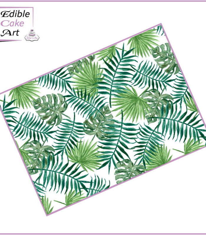 Tropical Leaf Icing Sheet Cake Wrap