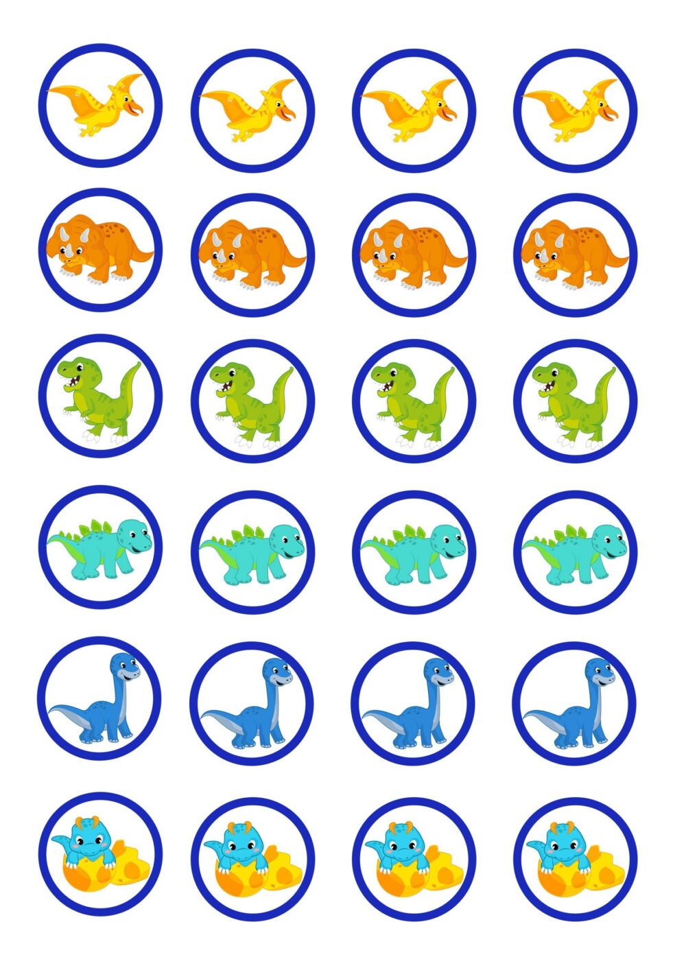 1.5 x 24 Dinosaur Cupcake Toppers