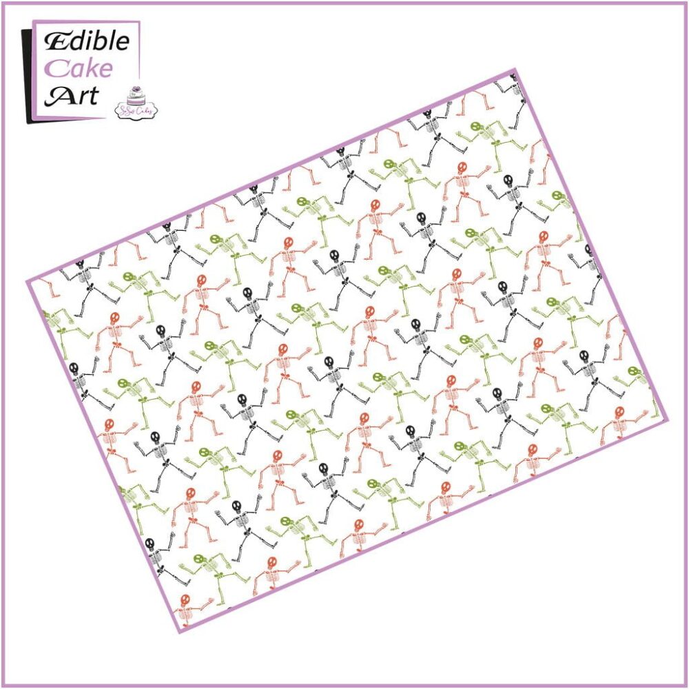 Colourful skeleton Icing Sheet Cake Wrap