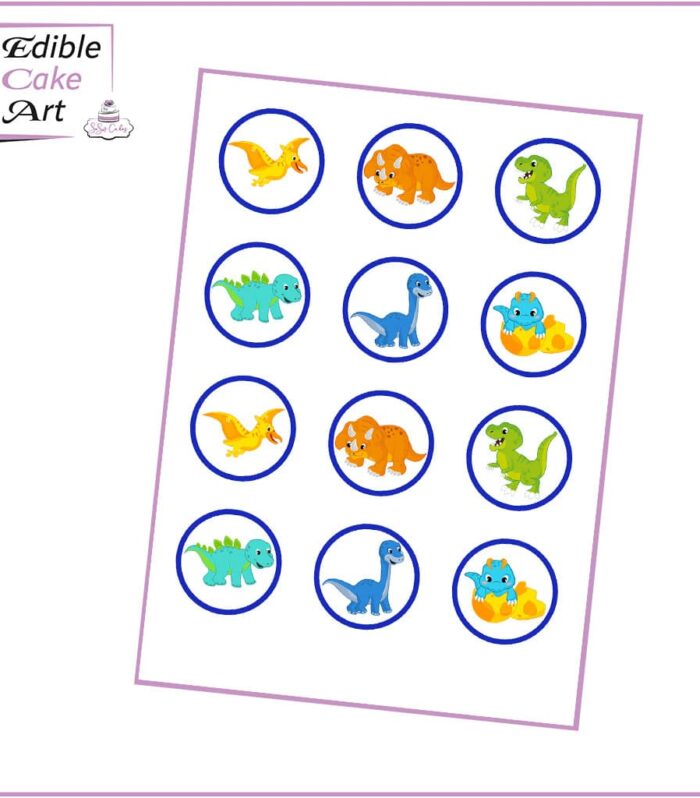 Cute Dinosaur cupcake toppers