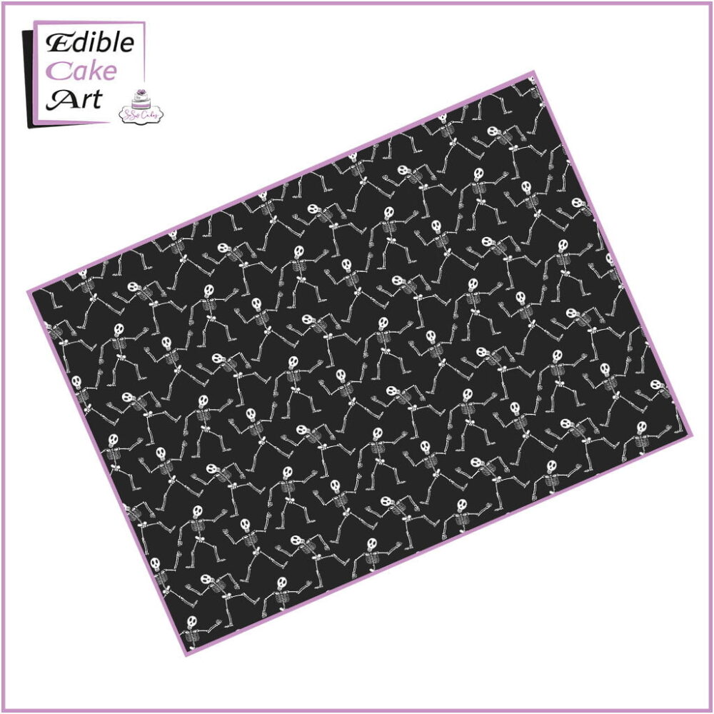 Dancing skeleton Icing Sheet Cake Wrap