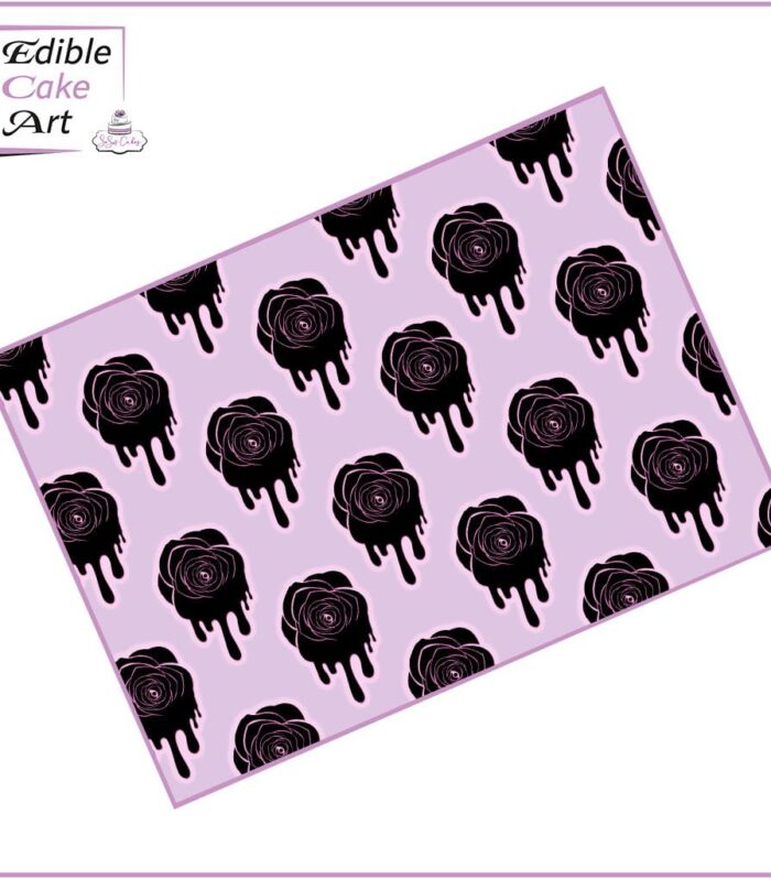 Dripping Roses Icing Sheet Cake Wrap
