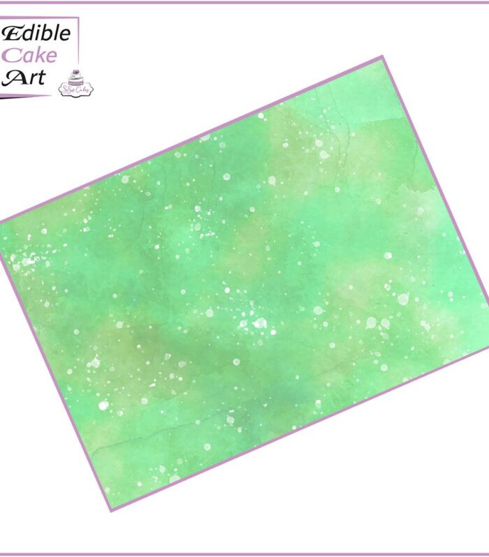Green Watercolour Splash Icing Sheet Cake Wrap