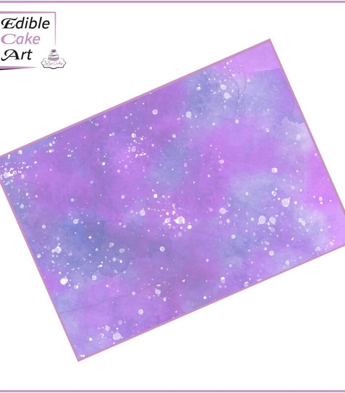 Purple Watercolour Splash Icing Sheet Cake Wrap