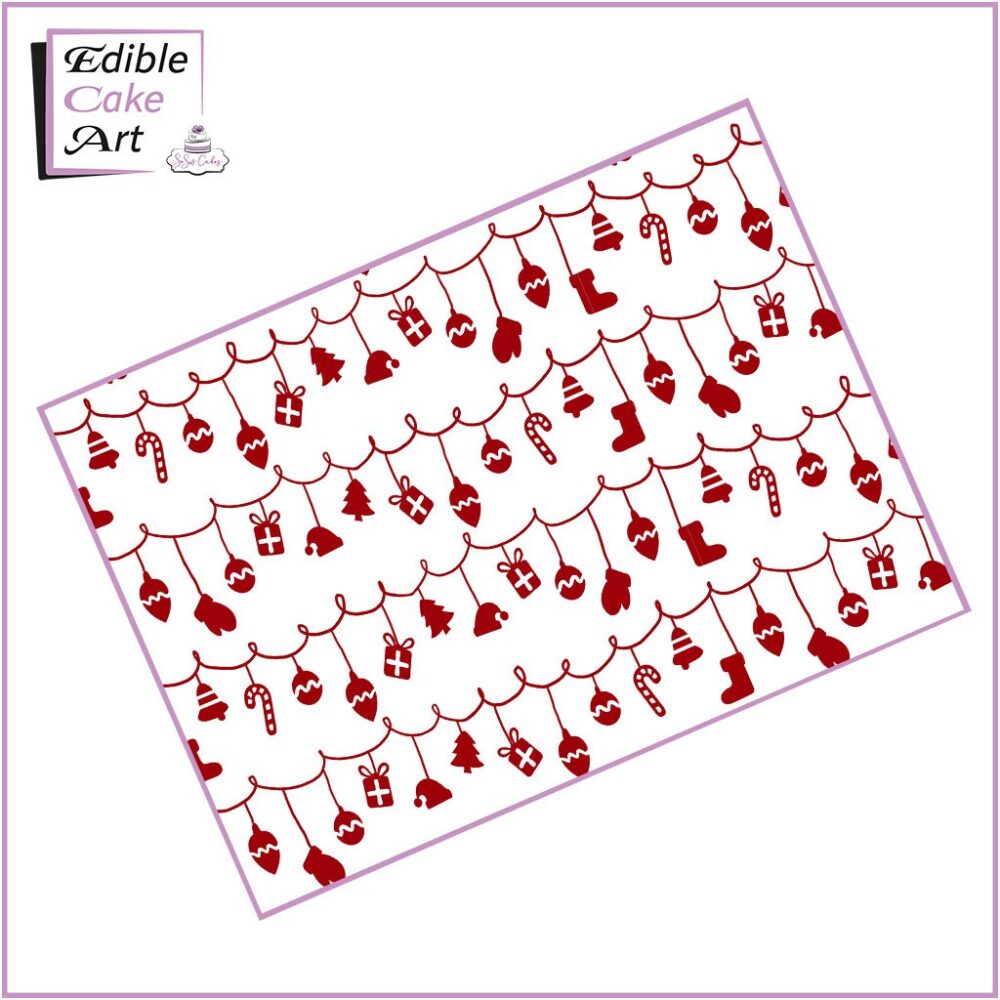 Christmas string Icing Sheet Cake Wrap