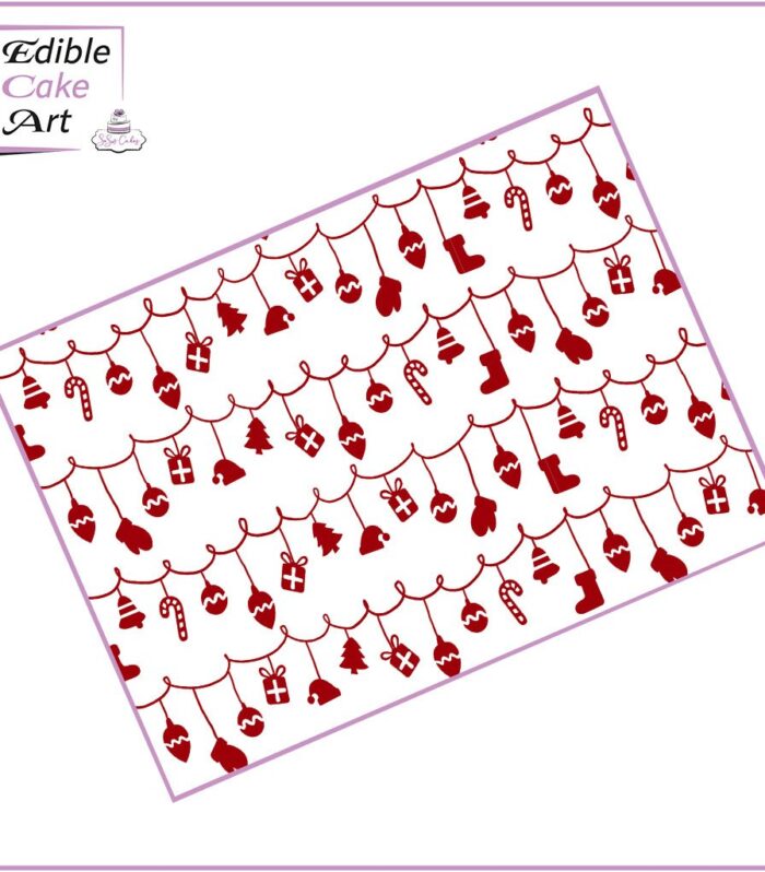 Christmas string Icing Sheet Cake Wrap