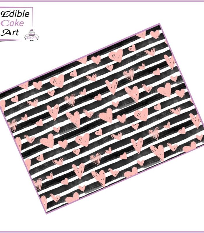 Hearts and stripes Icing Sheet Cake Wrap