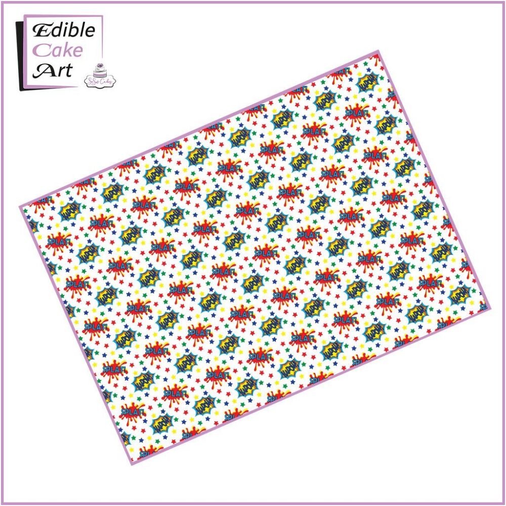 Comic Kapaw Splat Icing Sheet Cake Wrap