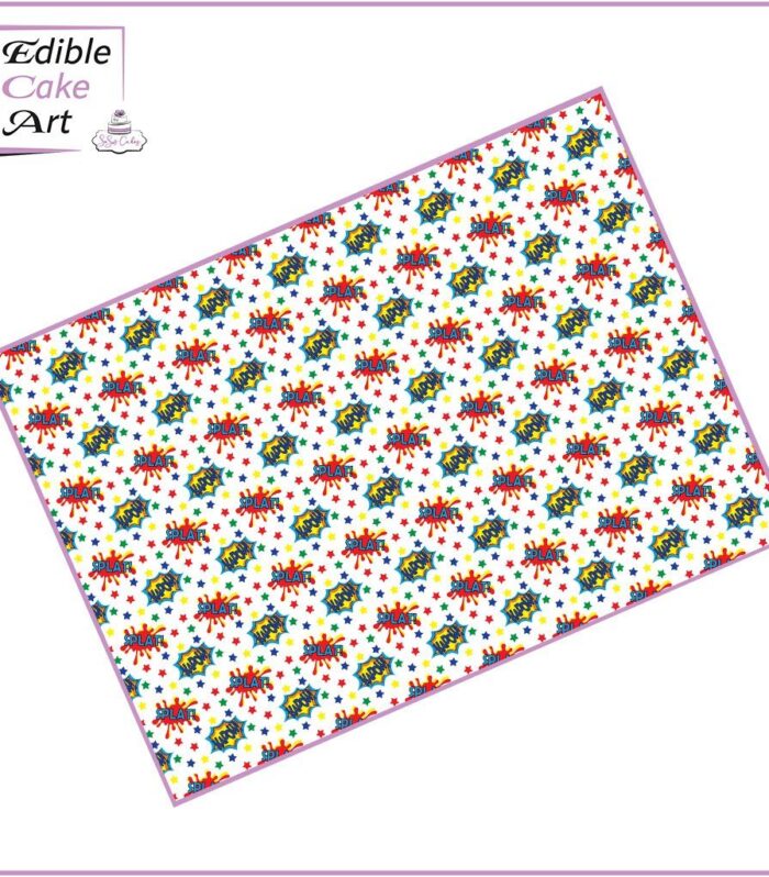 Comic Kapaw Splat Icing Sheet Cake Wrap