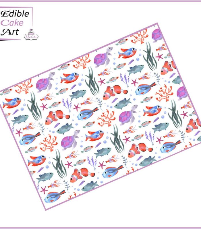 Clownfish & Turtles Icing Sheet Cake Wrap
