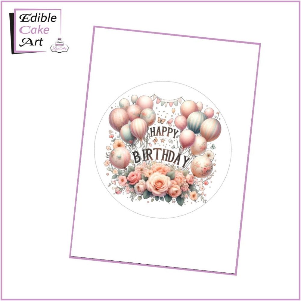 Happy Birthday 2 edible icing cake topper