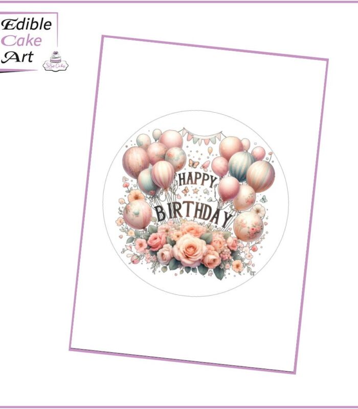 Happy Birthday 2 edible icing cake topper
