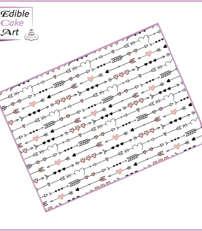 Hearts and arrows Icing Sheet Cake wrap