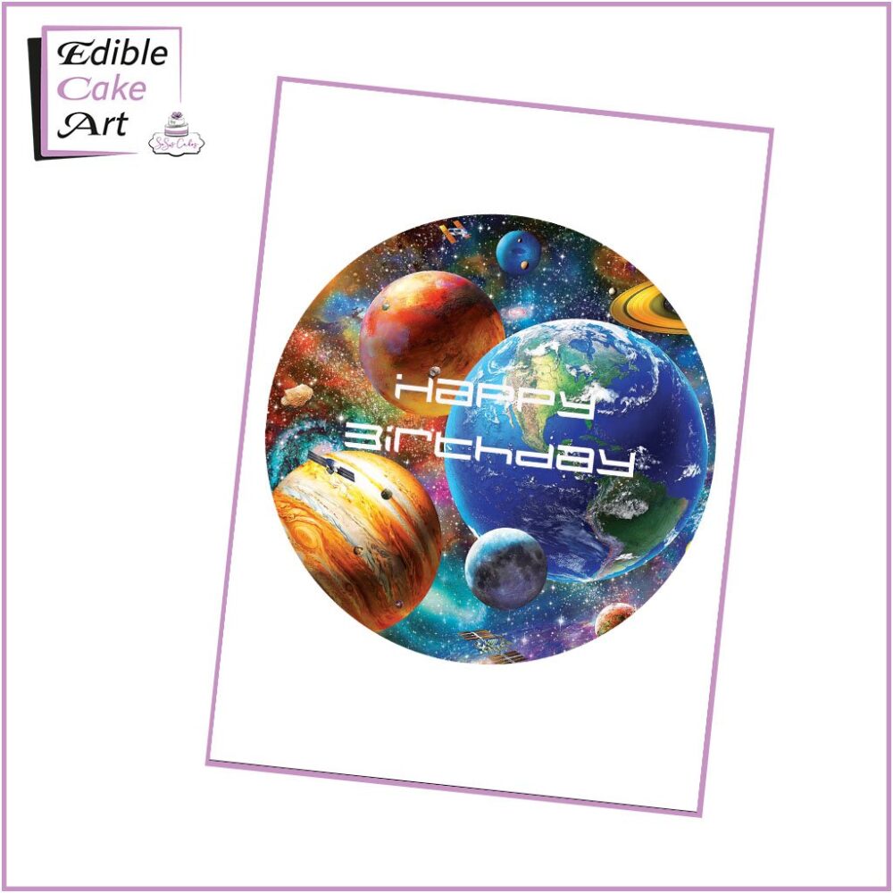 Space Themed Cake Topper - Planets