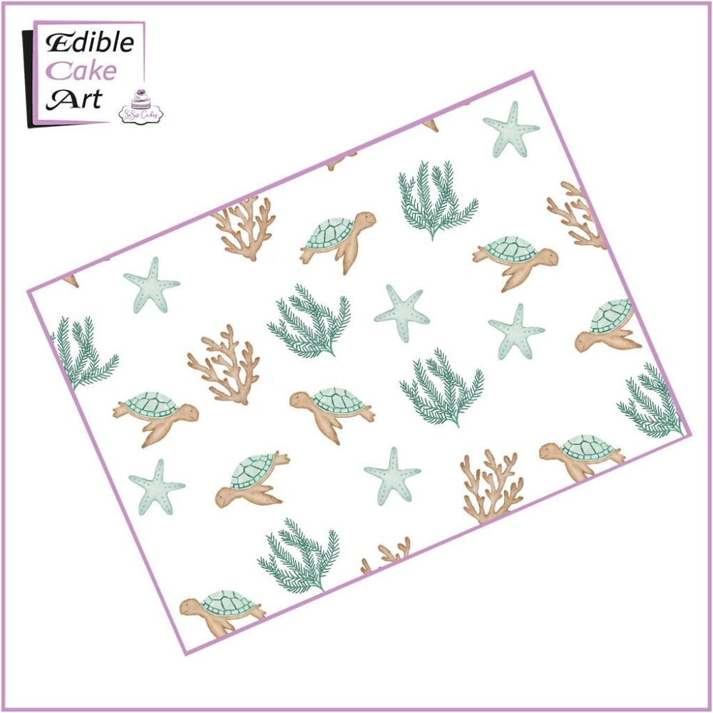 Turtles Icing Sheet Cake Wrap
