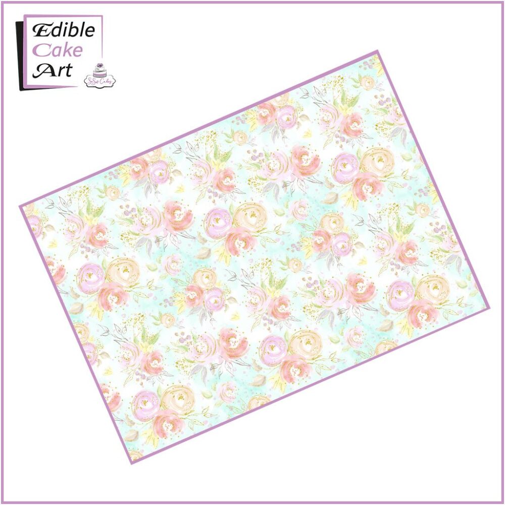 Pastel flowers cake wrap