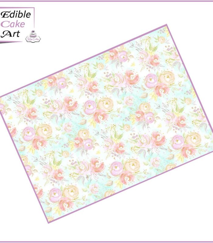 Pastel flowers cake wrap