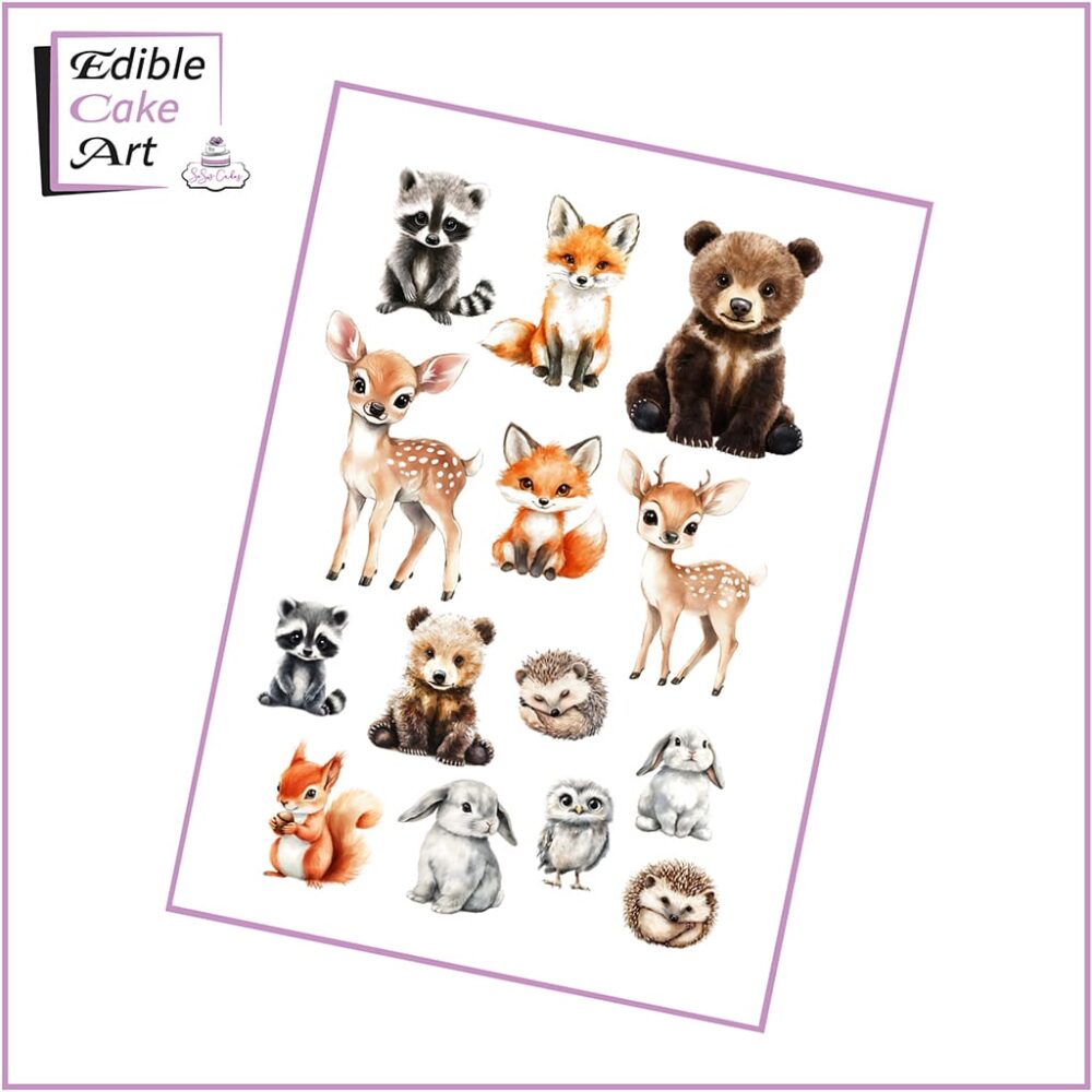 Woodland Animal Pre-cut Cake Charm Set